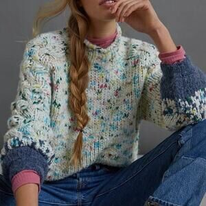 Anthropologie Chunky Knit Roll Neck Gaia Sweater